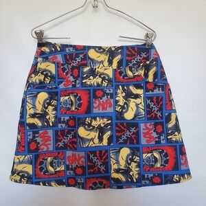 R.D.S. SPACE GIRL Z 90'S VINTAGE SUPER HERO COMIC GRAPHIC MINI SKIRT WOMEN S/M